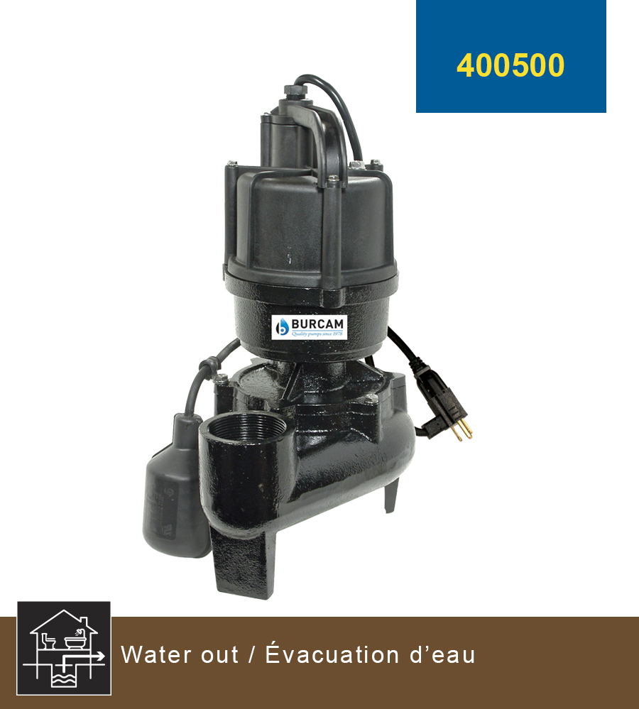 60 Hz 1/4 hp 115V BurCam 300319B Sink Pump System 12